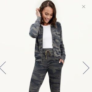 Splendid Zip Up Hoodie in Camo